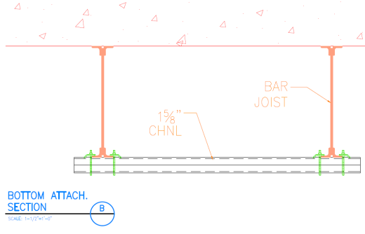 bottom attachment of strut to bar joist image 2