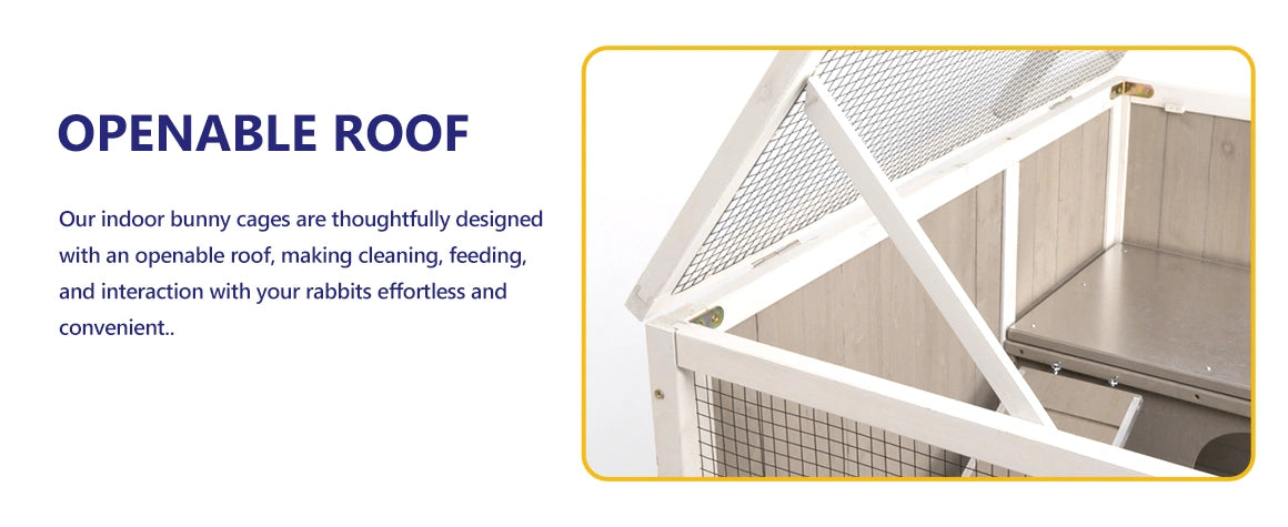 White and grey pet cage with non-toxic finish