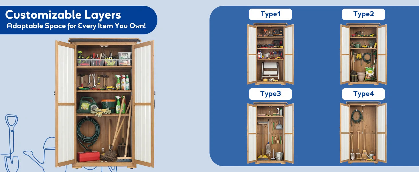 Multi-Purpose Garden Storage Cabinet for Patio, Yard, or Pool Area