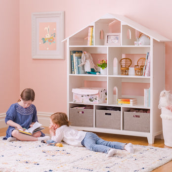 MARTHA STEWART Living and Learning - Escritorio para niños con gabinete y  silla, color blanco (de 5 a 12 años), mesa de estudio de madera para niños