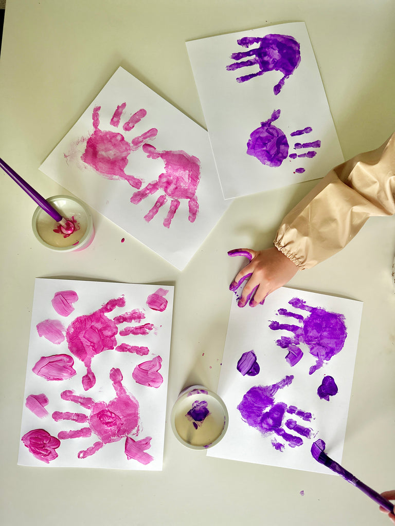 Handprint art on Martha Stewart Crafting Kids' Art Table
