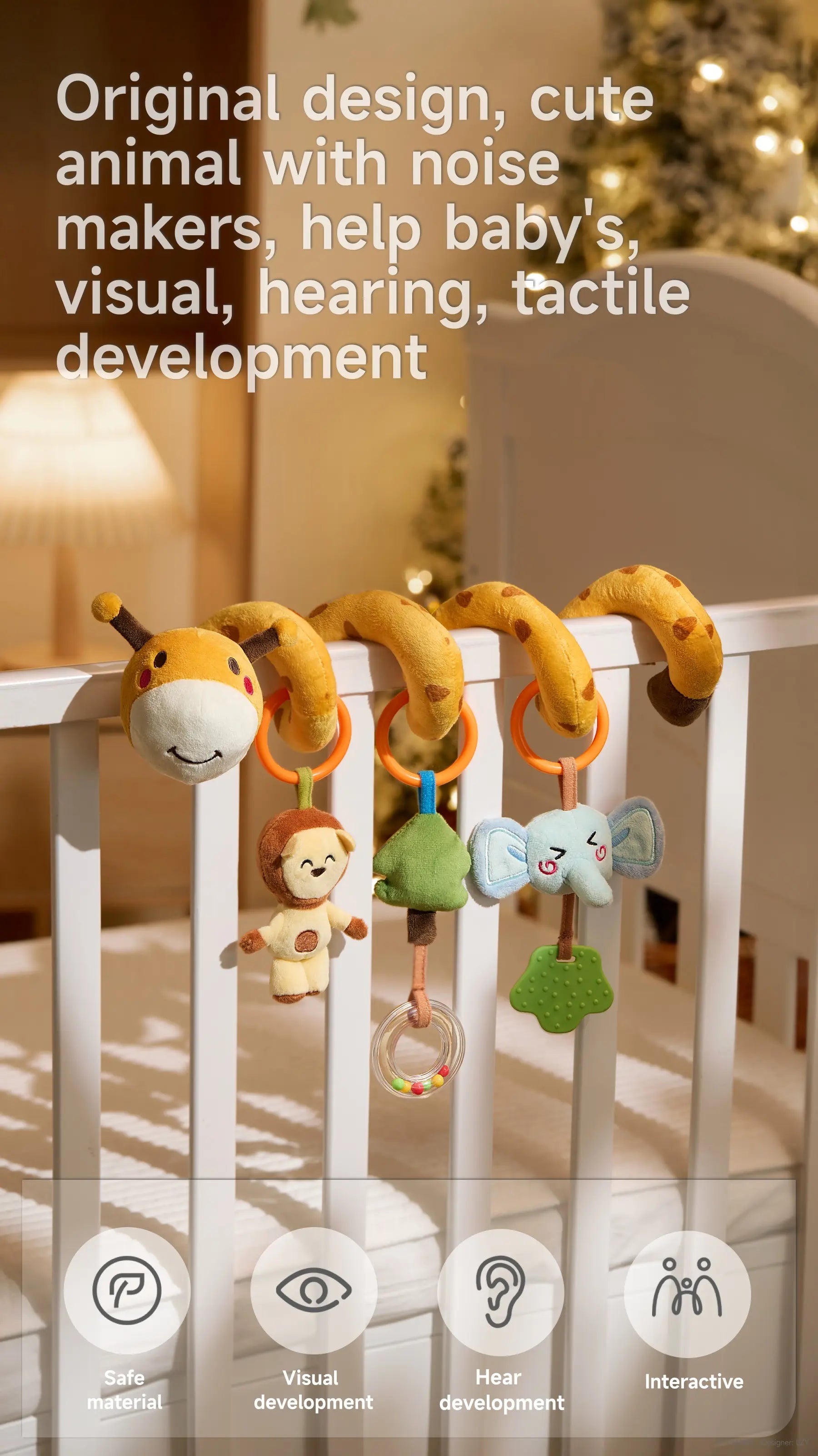 Animal arch toys with rattling teether