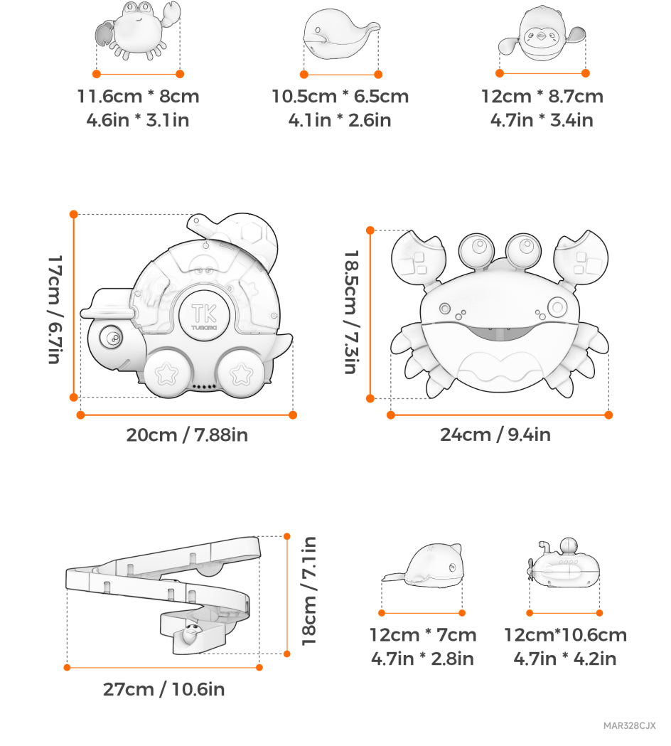 Baby Bath with Clockwork Spinning Toy Detailed Product Description