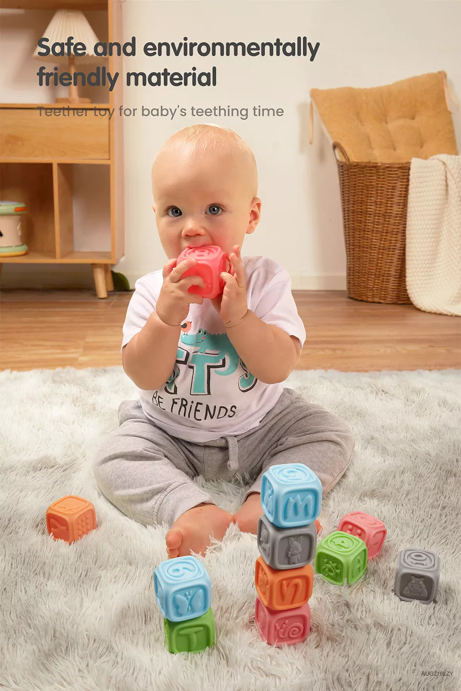 Baby Soft Stacking Blocks Chewing Sensory Toys friendly material