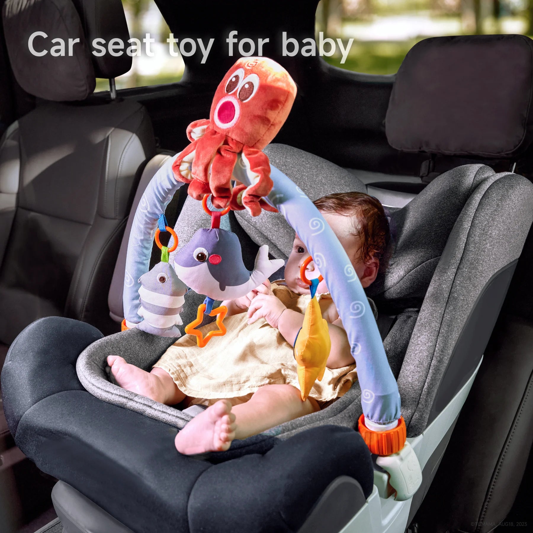 Baby arch pram play toys with cute underwater characters