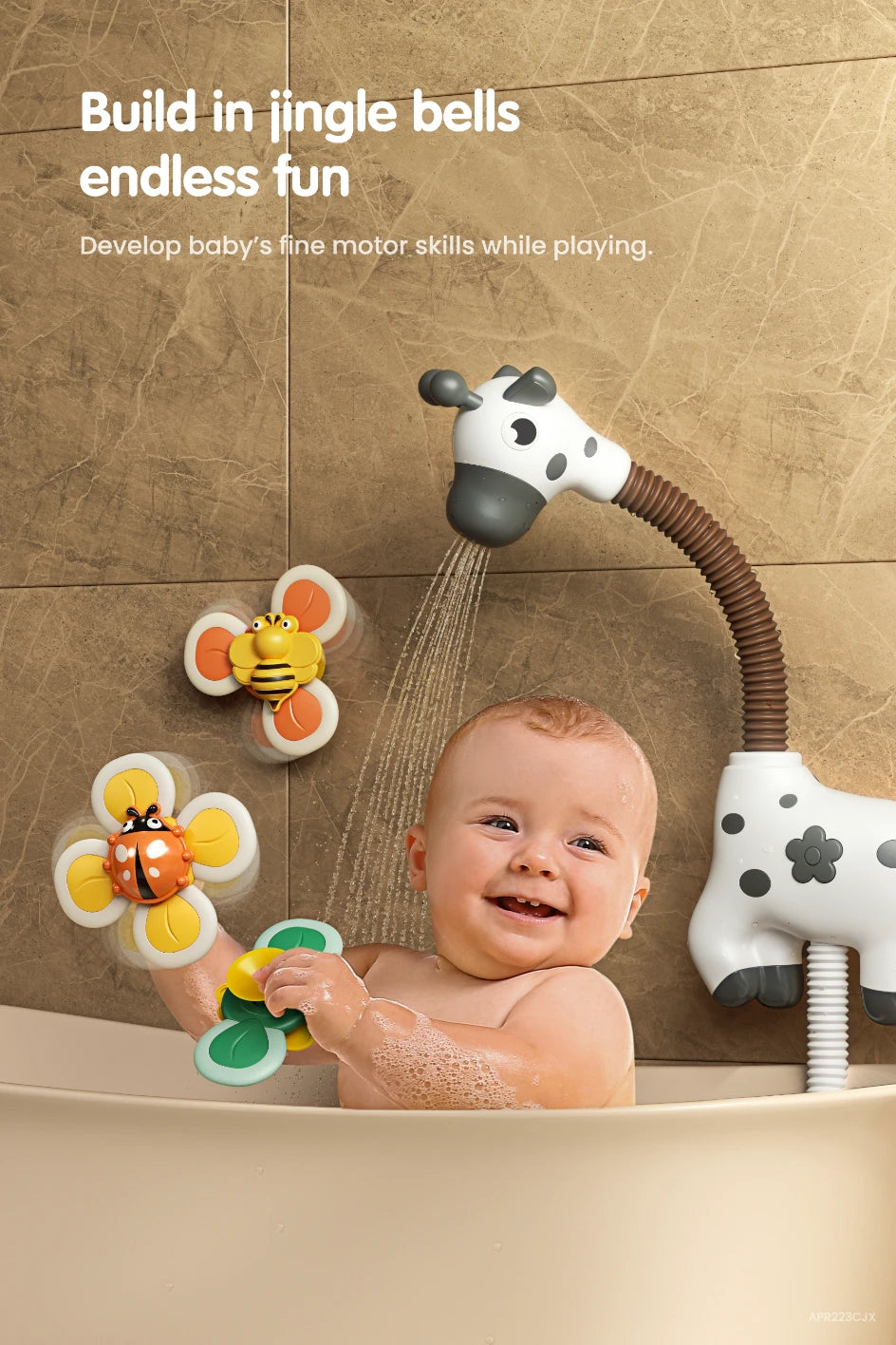 Baby bath toys with spinning toys wind up baby bath toys build in lingle bells endless fun