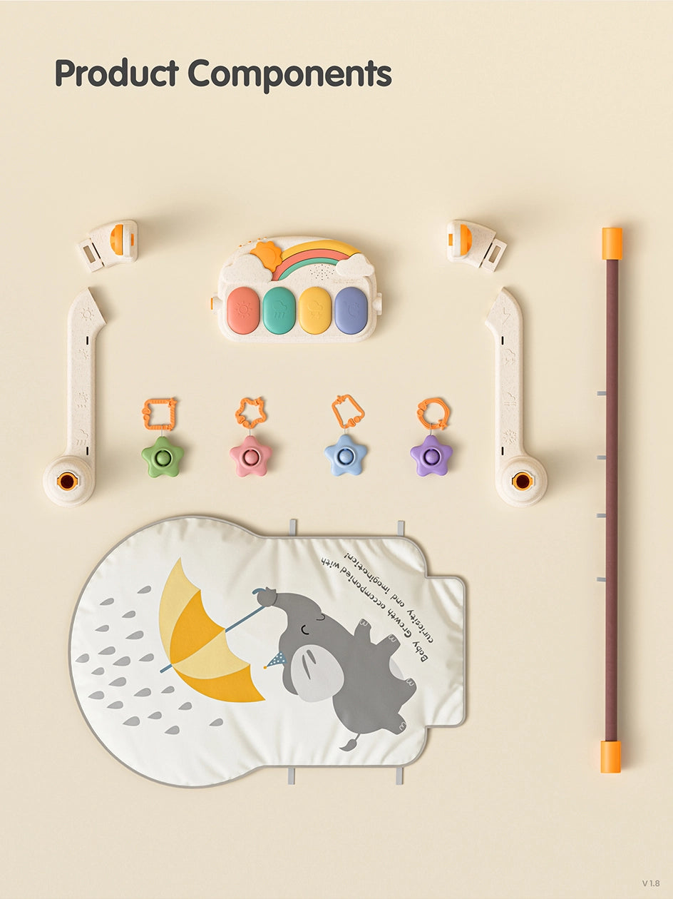 Baby gym activity mat for 0 month olds Product Components