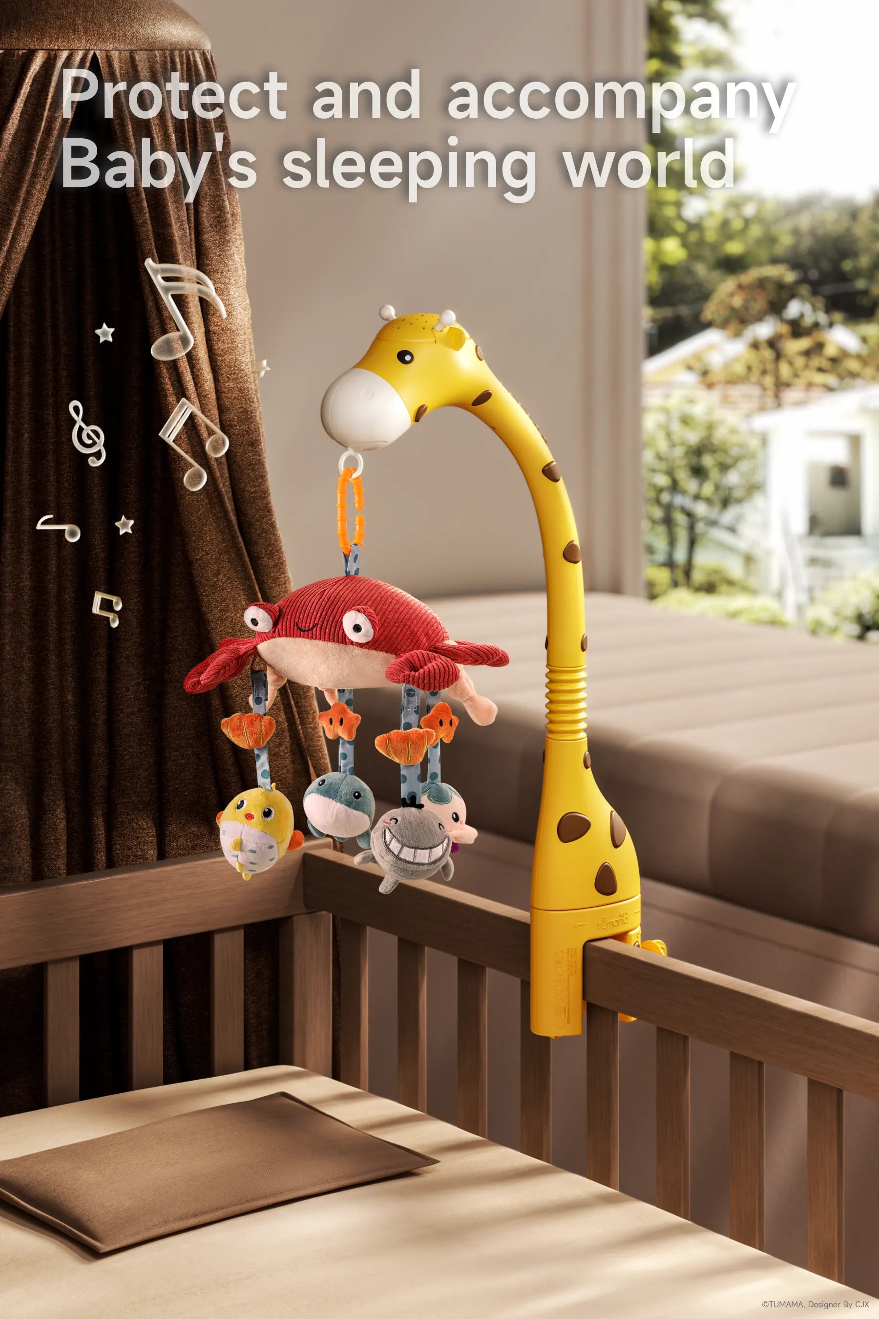 Baby mobile with bluetooth protect and accomany baby sleeping world