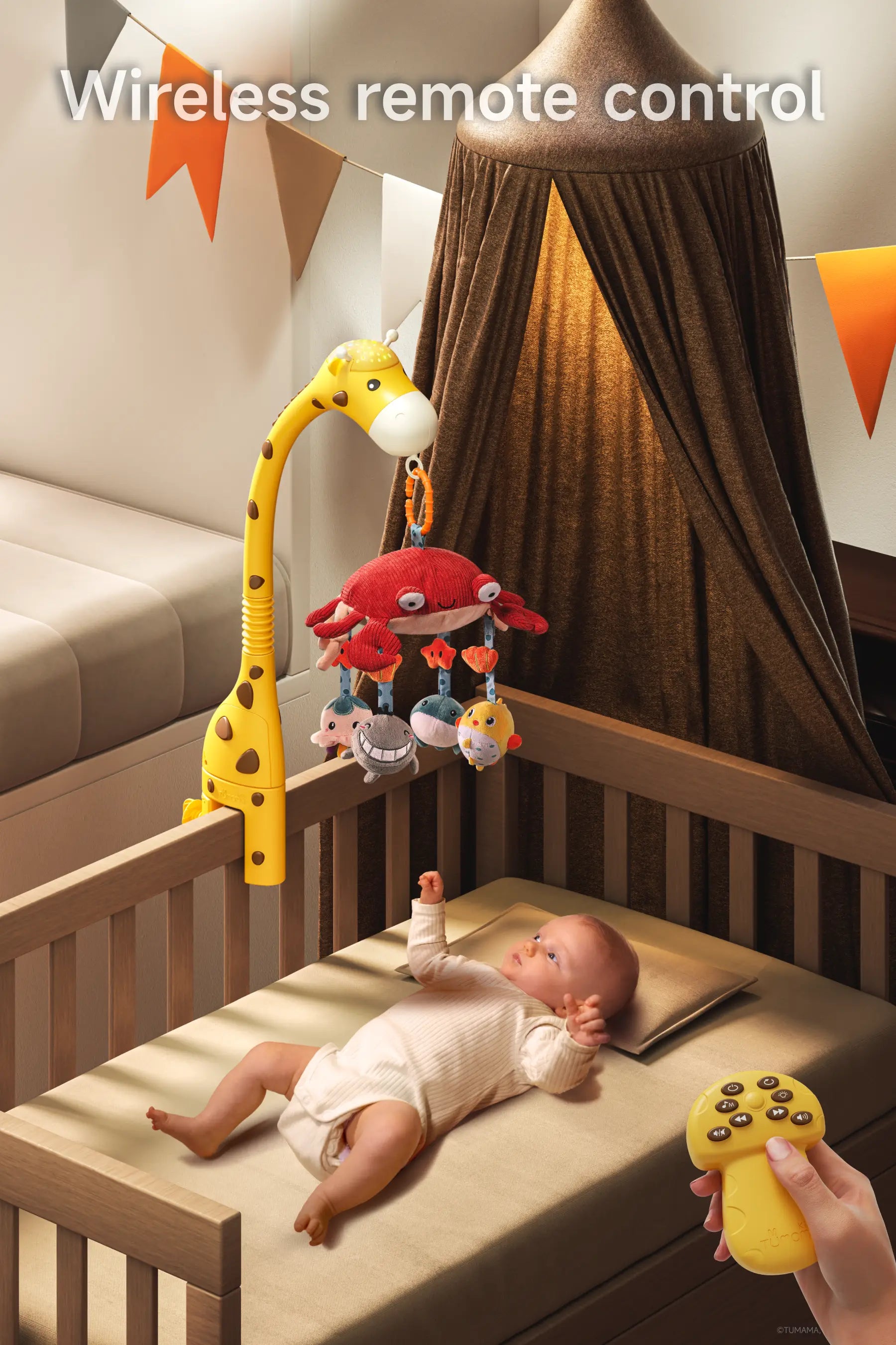 Baby mobile with bluetooth wireless remote control