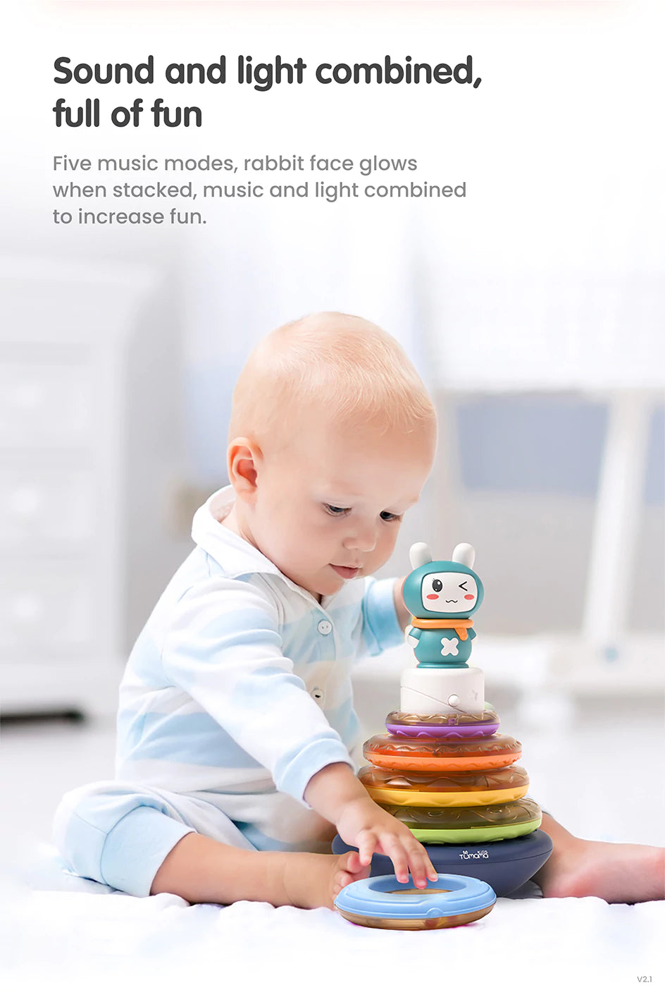 Baby musical stacking toy sound and light combined full of fun