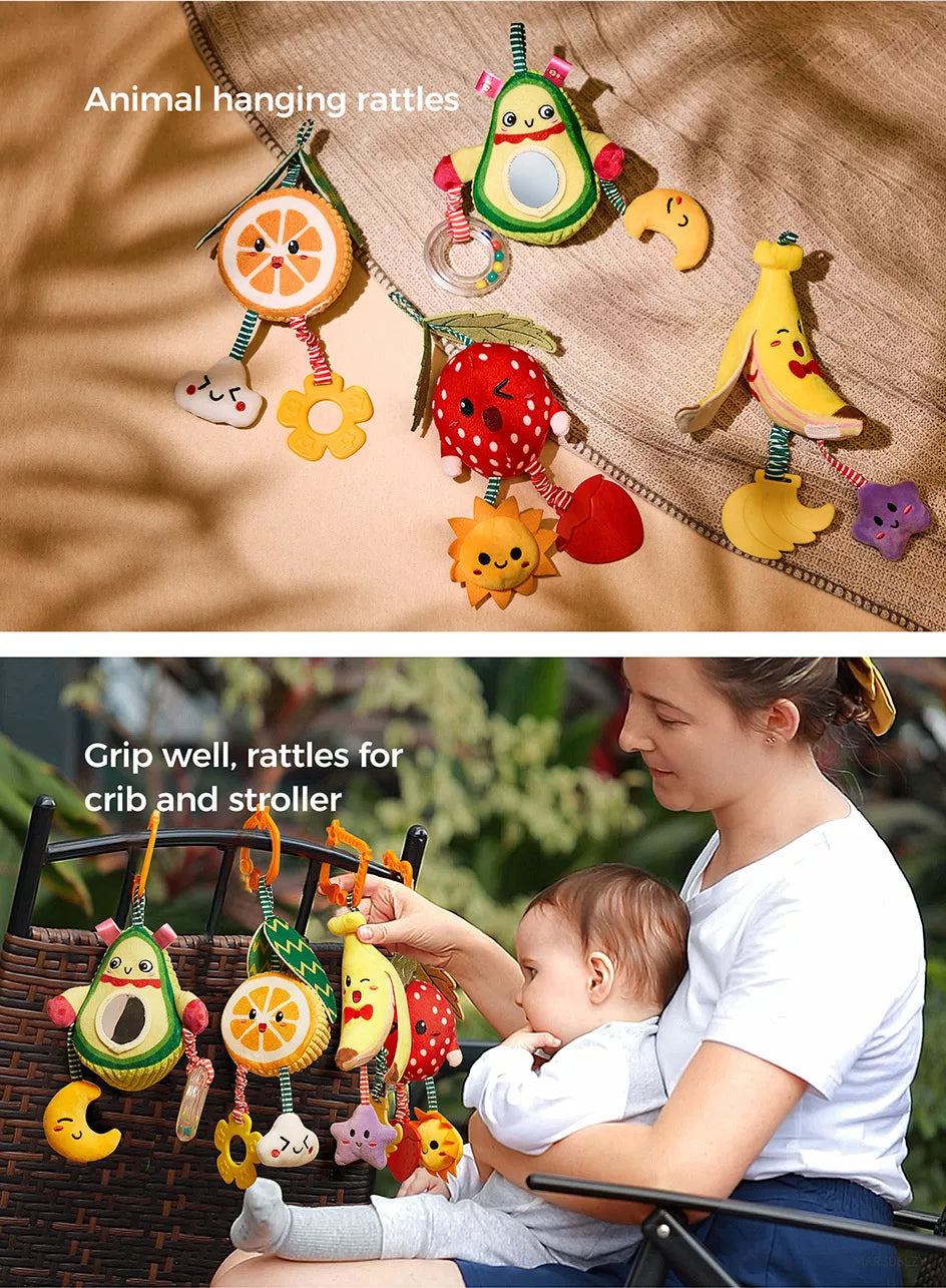 Baby toy hanging fruit rattles animal hanging rattles