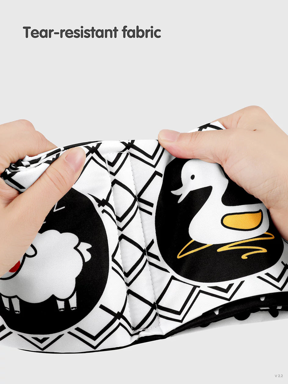 Black and White Crinkle Book Soft Cloth Baby Book Toys tear resistang fabric