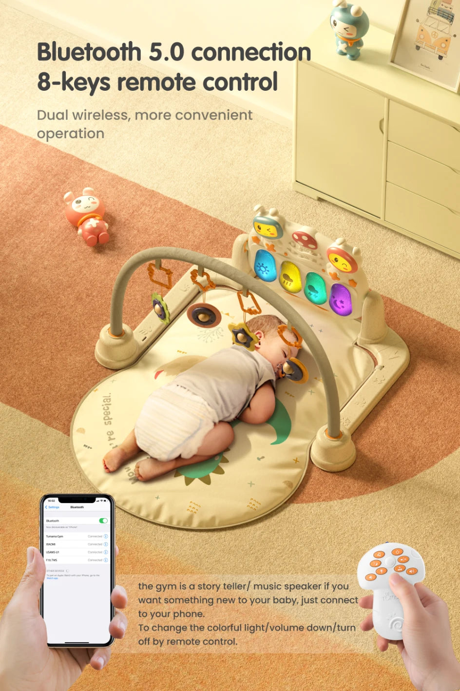 Bluetooth Connectivity Baby Fitness Activity Playmat