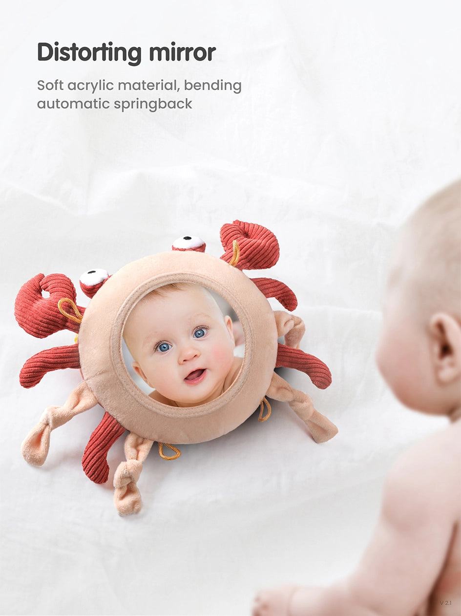 Cot travel toy with mirror for baby_s enjoyment
