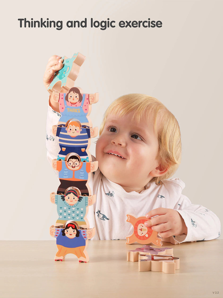 Creative playtime with stacking animals figures building blocks