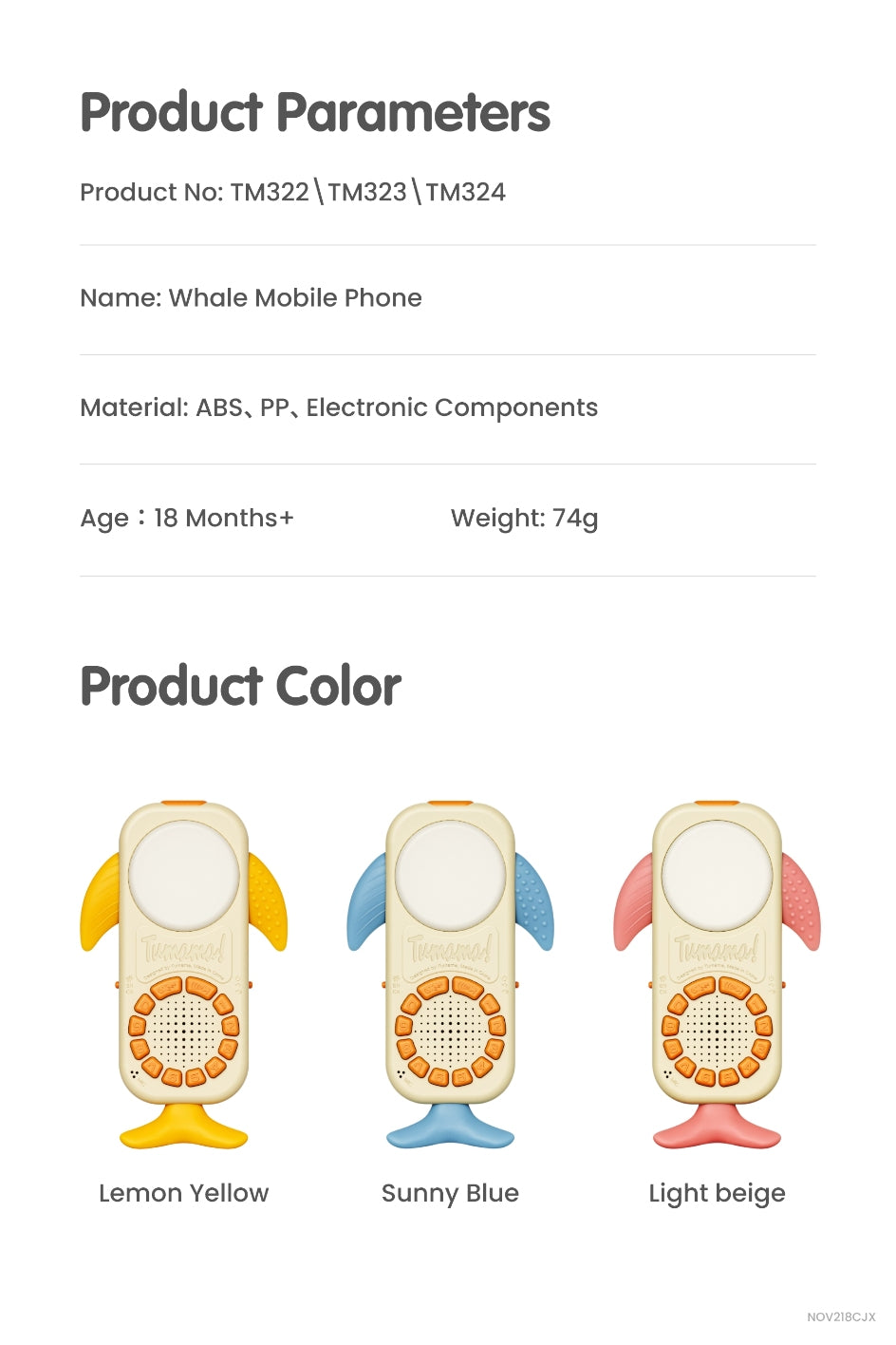 Dual sided baby touch phone with sound learning