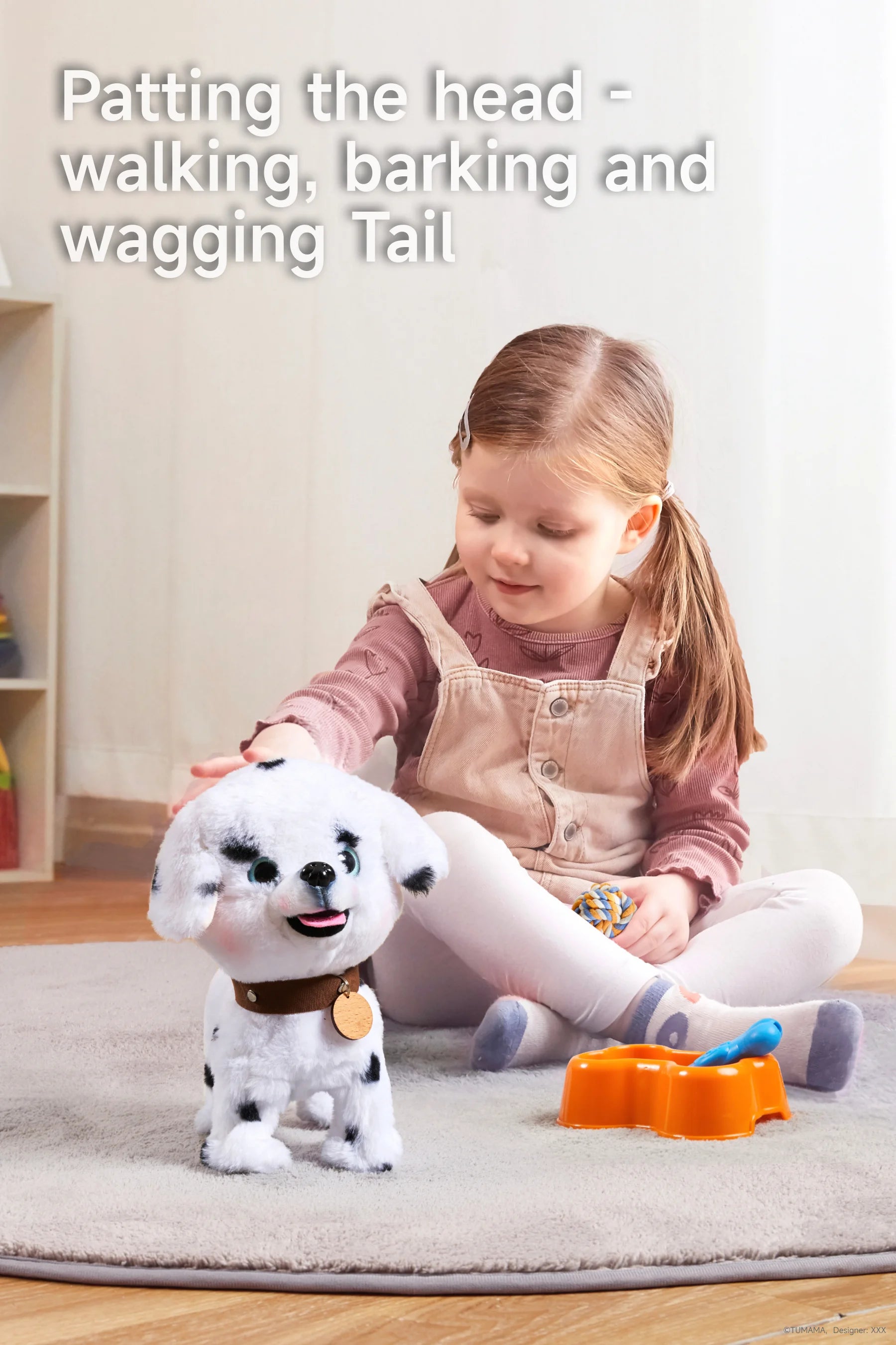 Electronic plush puppy with remote controlled shake tail