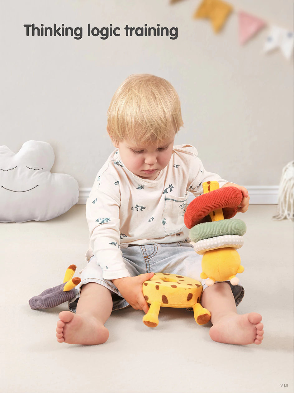 Hand grip rattle for auditory development in infants