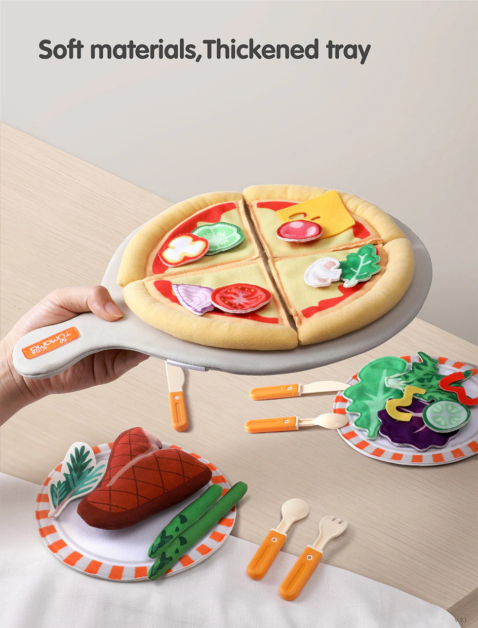 Imaginative play with pizza toy for toddlers