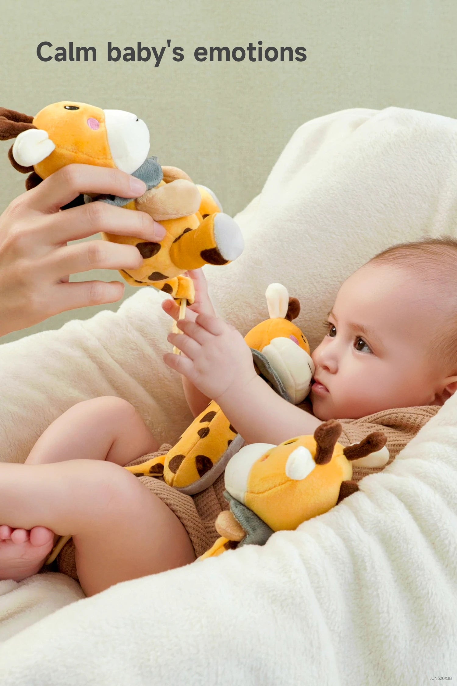 Infant_s 0 Month_ plush set featuring giraffe rattle toys