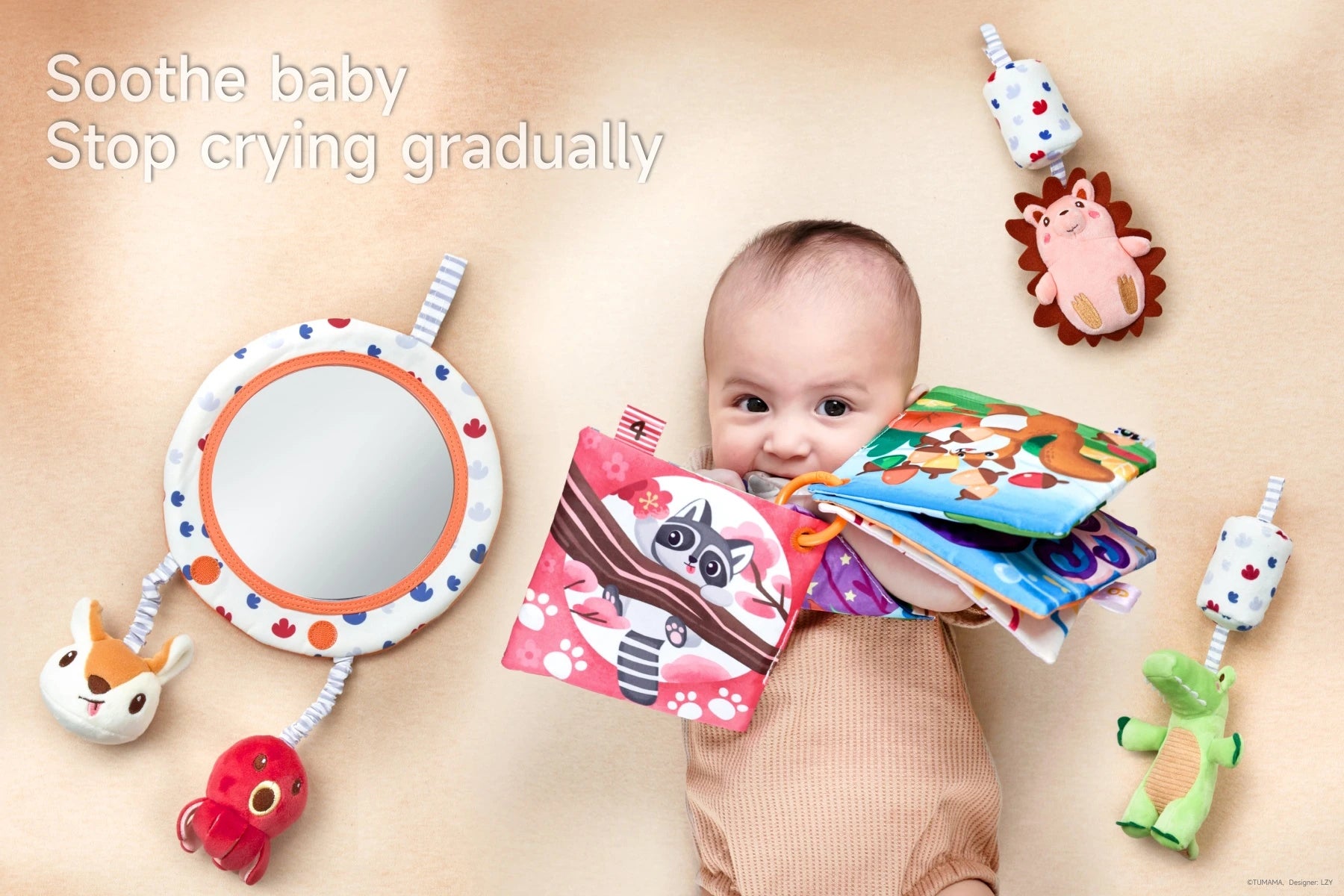 Interactive baby toy set for tummy time activities