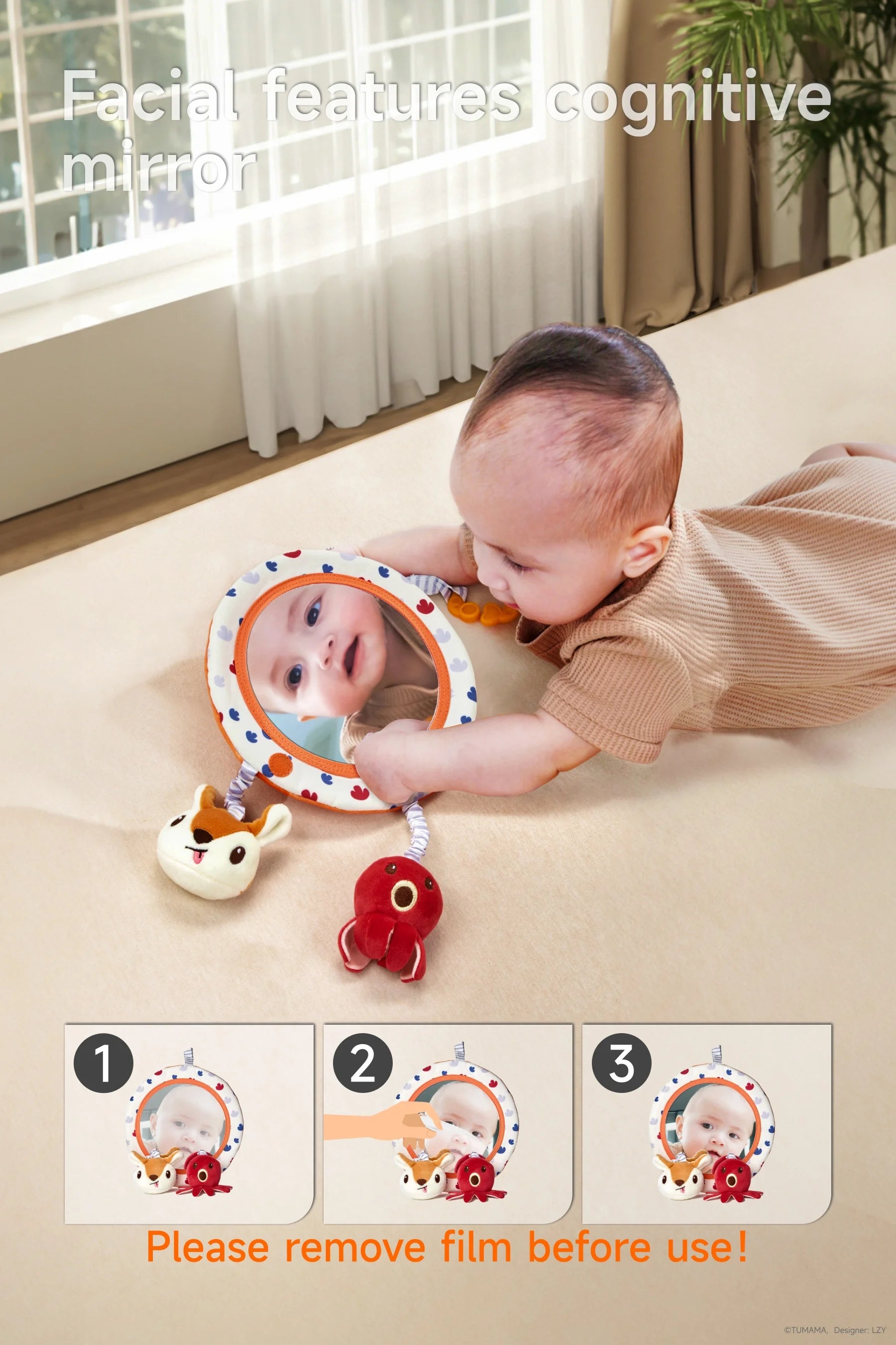 Interactive baby toy set for tummy time exploration