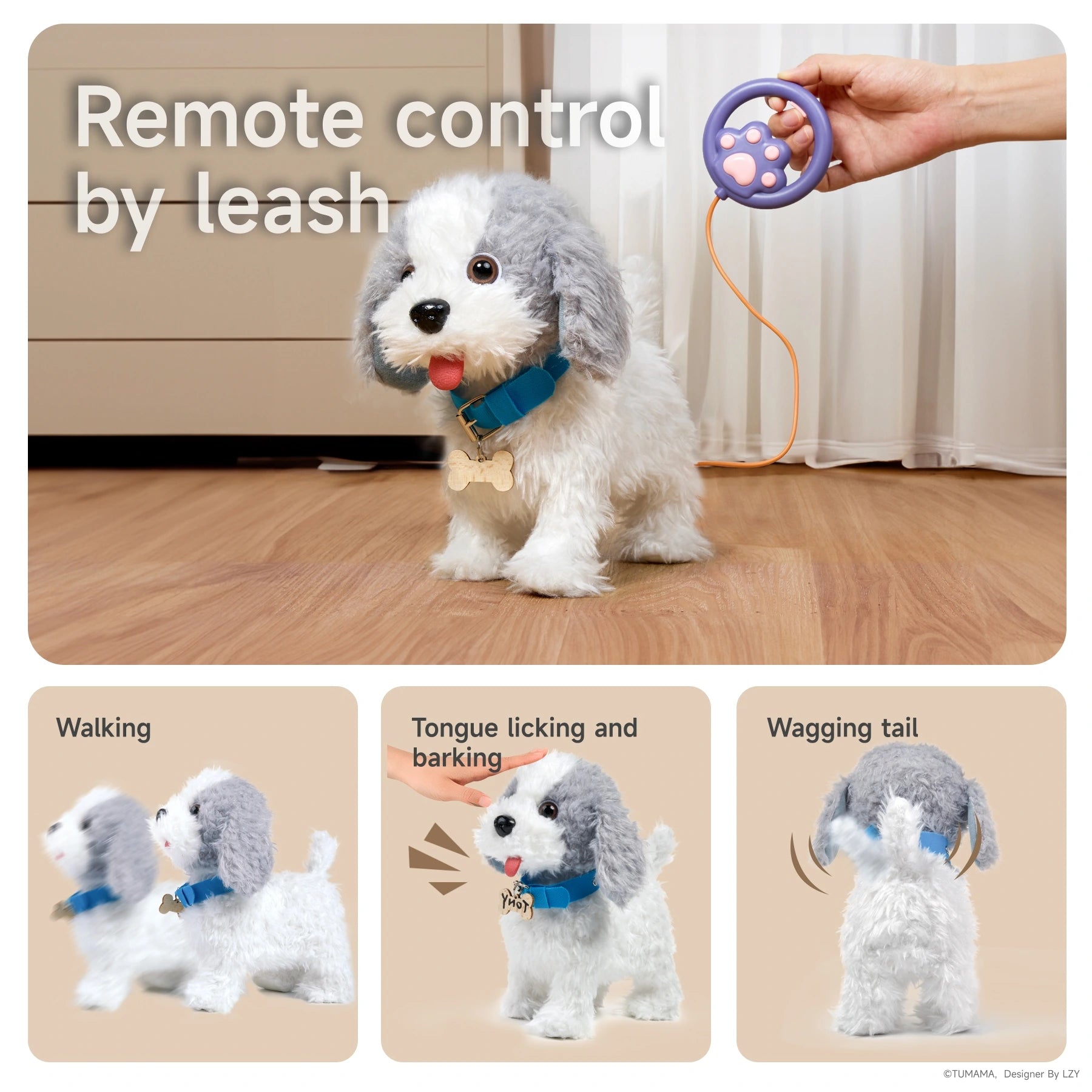 Interactive electronic plush pet dog for toddler_s playtime