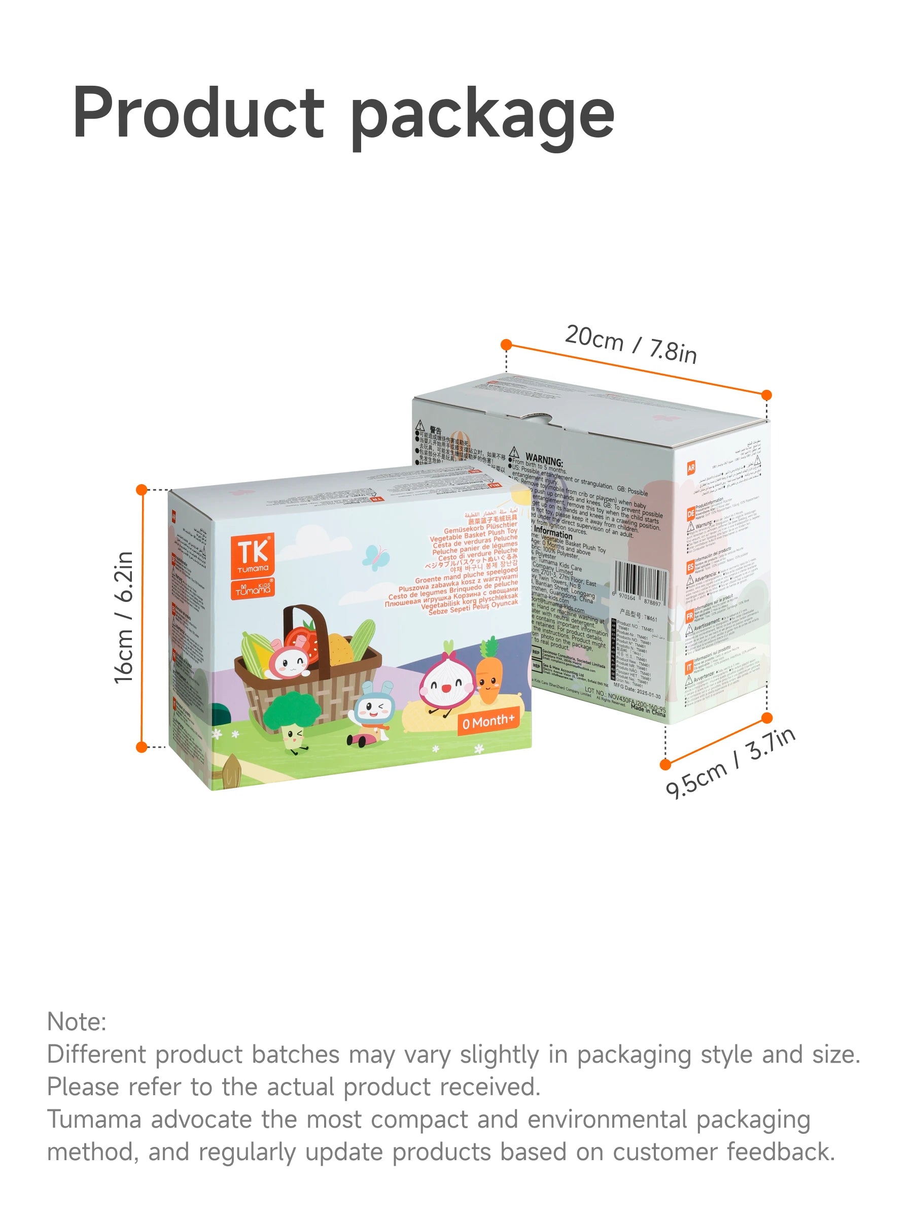 Montessori Interactive Vegetable Toys Set Product Package