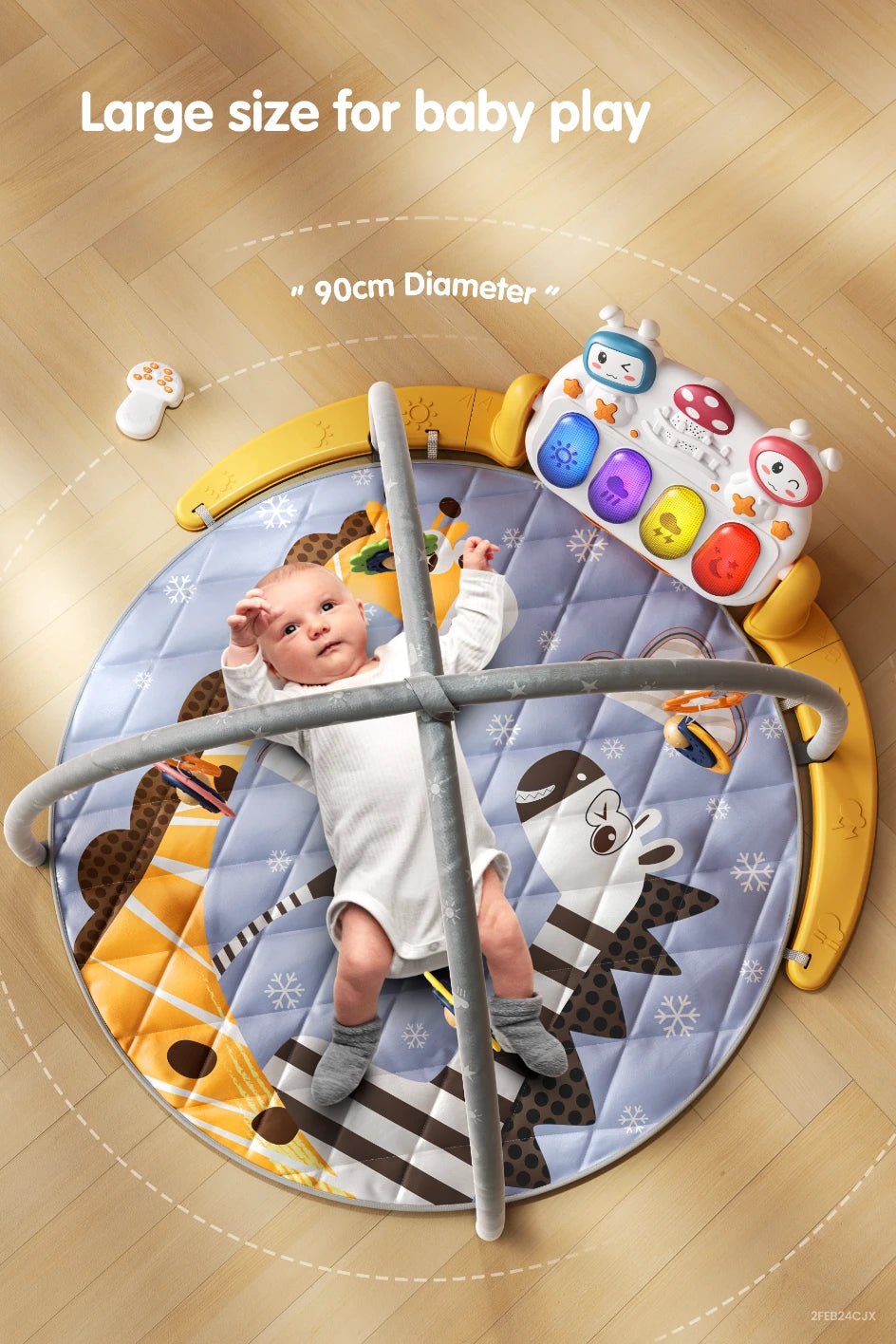 Kick play toy on Bluetooth-enabled baby mat
