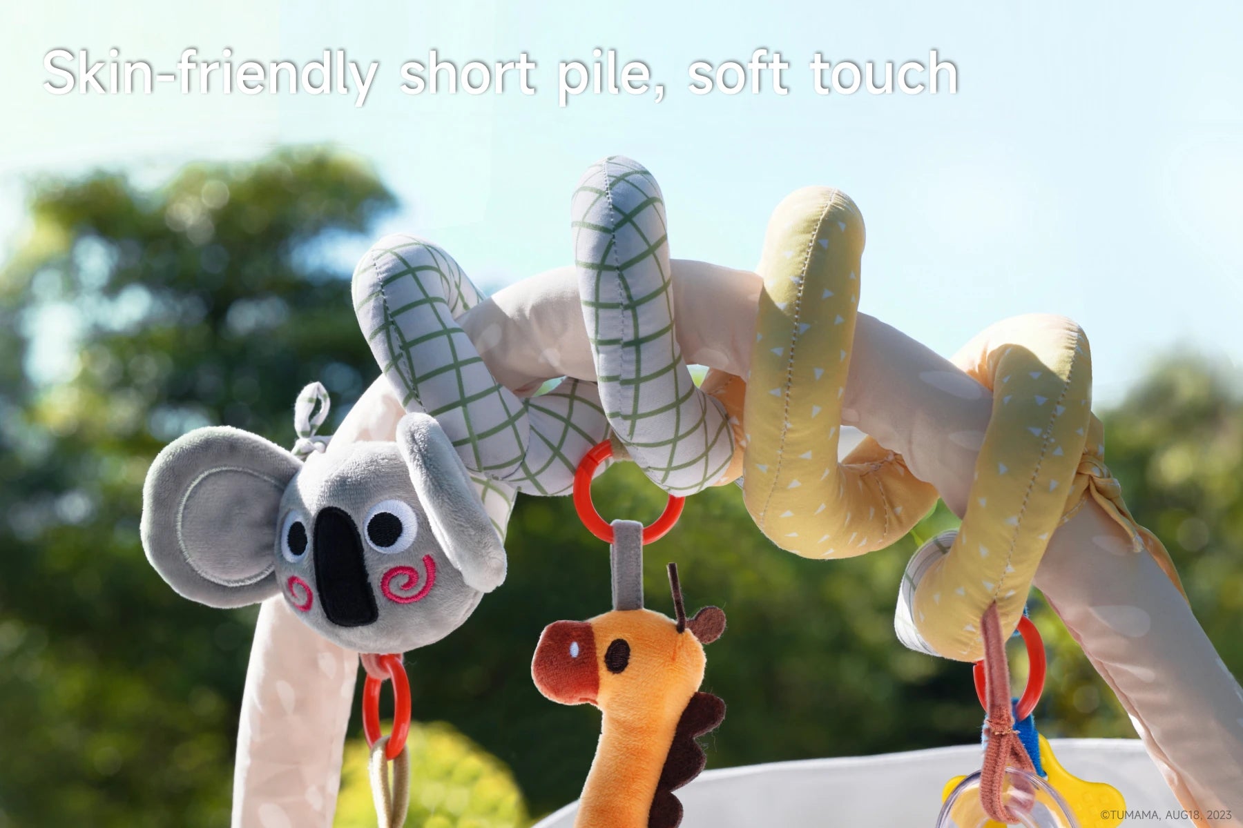 Koala Giraffe Parrot Stroller Arch Toys skin friendly short pile