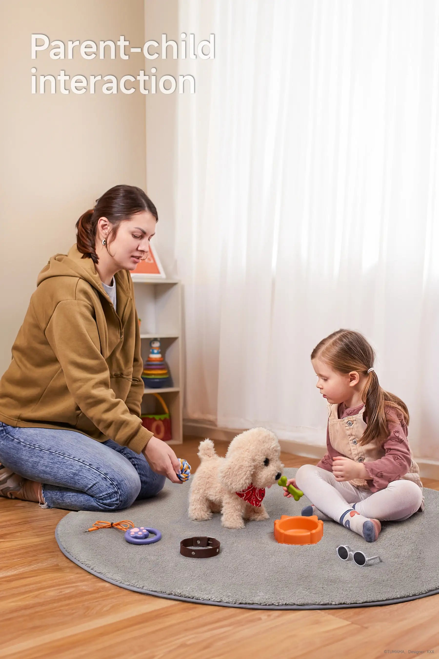 Leash equipped walking puppy toys for interactive play