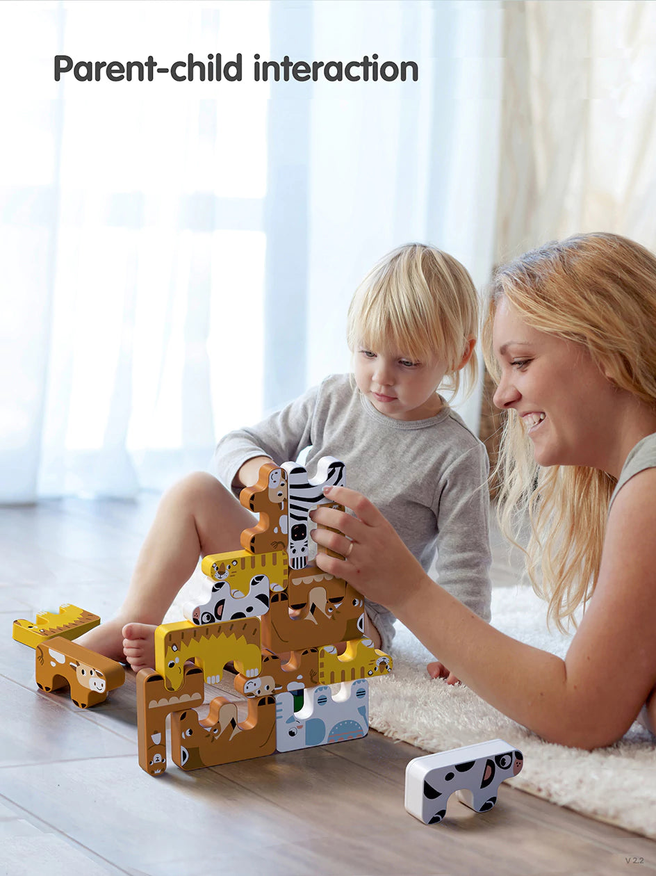 Montessori animal balance blocks set for early childhood education