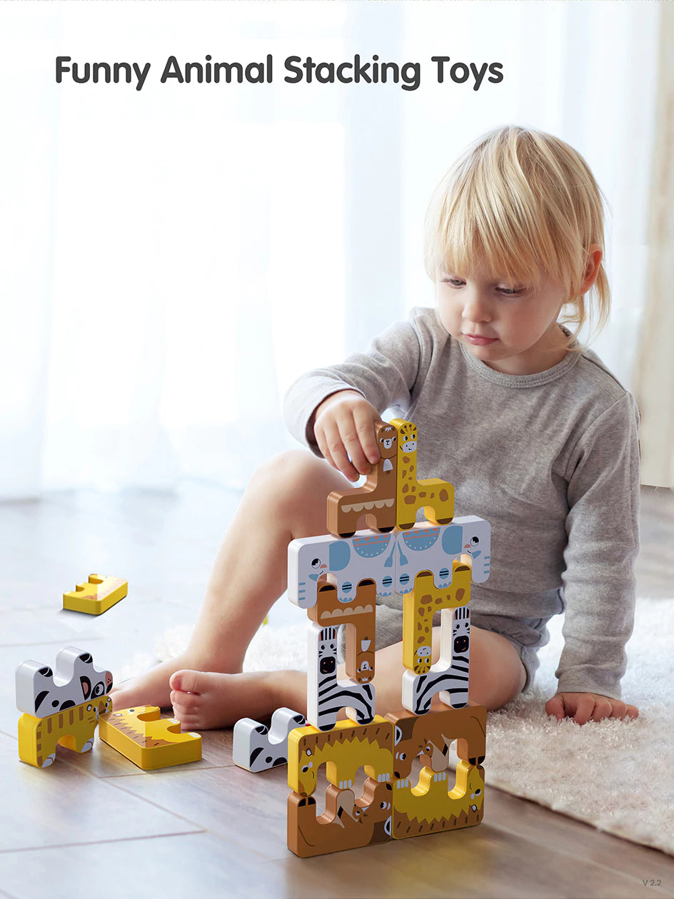 Montessori inspired animal balance blocks set for toddlers_ playtime