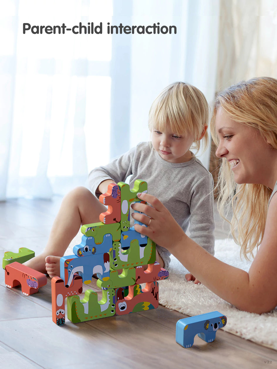 Montessori style balance blocks set for early education