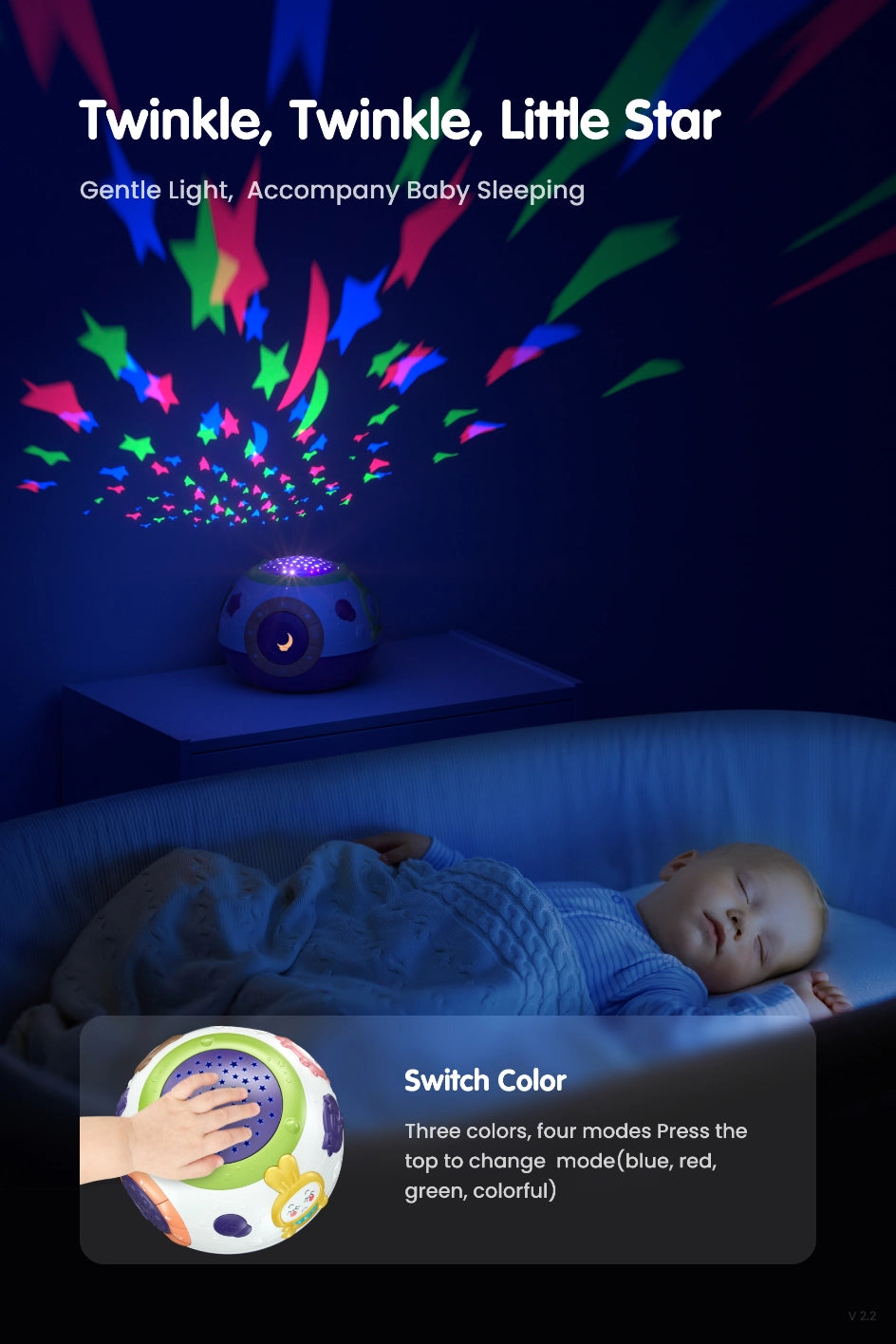 Music playing star and moon nightlight for babies_ comfort
