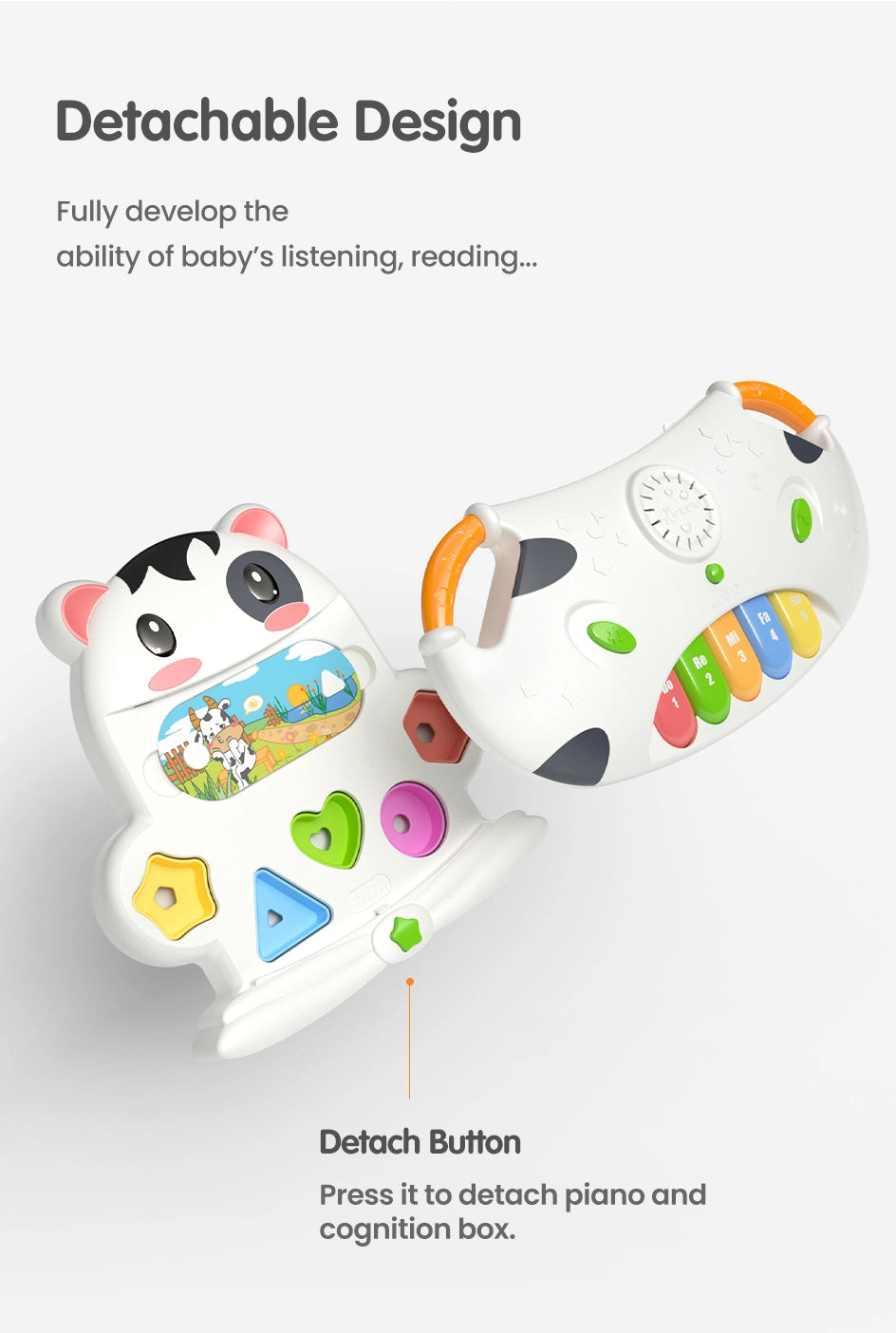 Musical baby toys with cow piano for early development