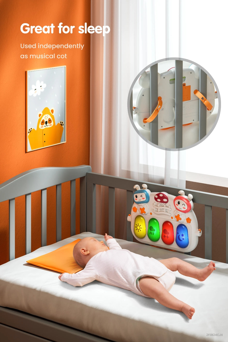 Newborn activity mat with lights and hanging toys