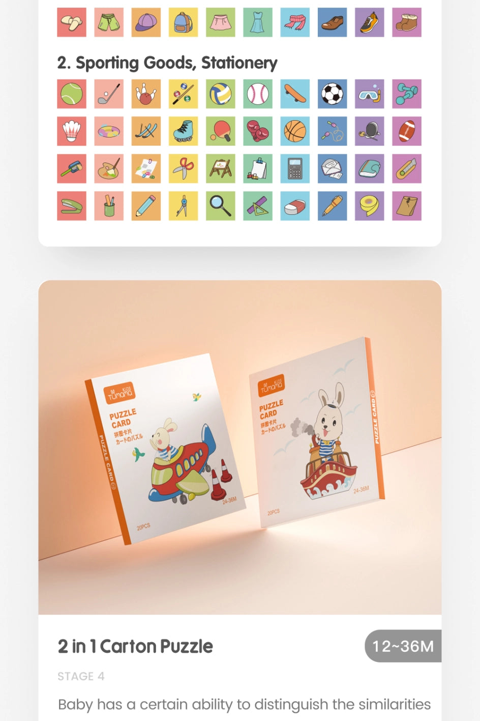 Newborn learning card set with color food and alphabet shapes