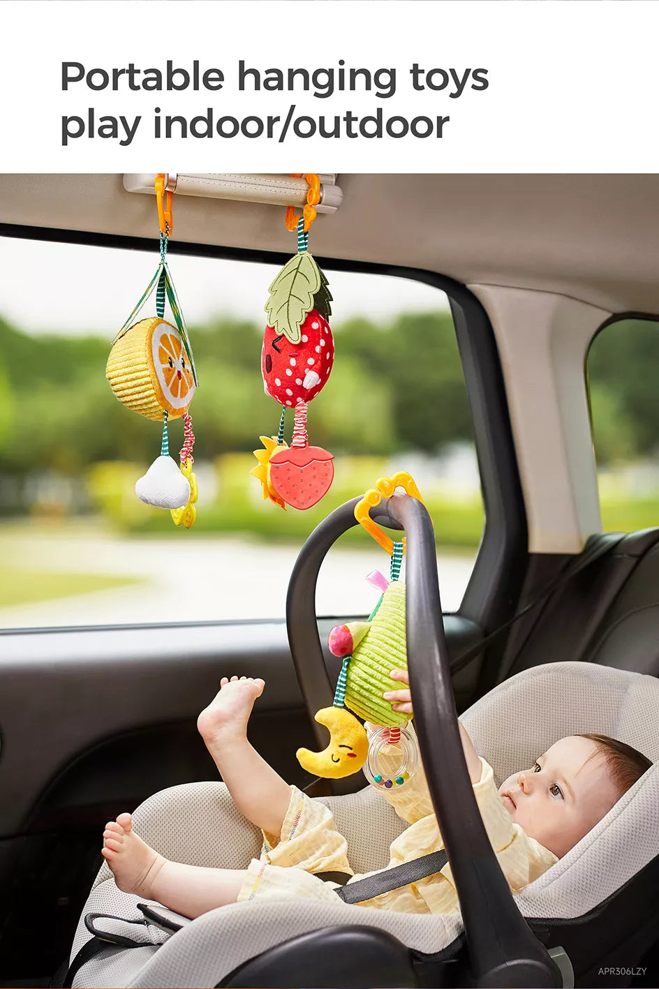 Orange Lemon Baby Toy Hanging In Car