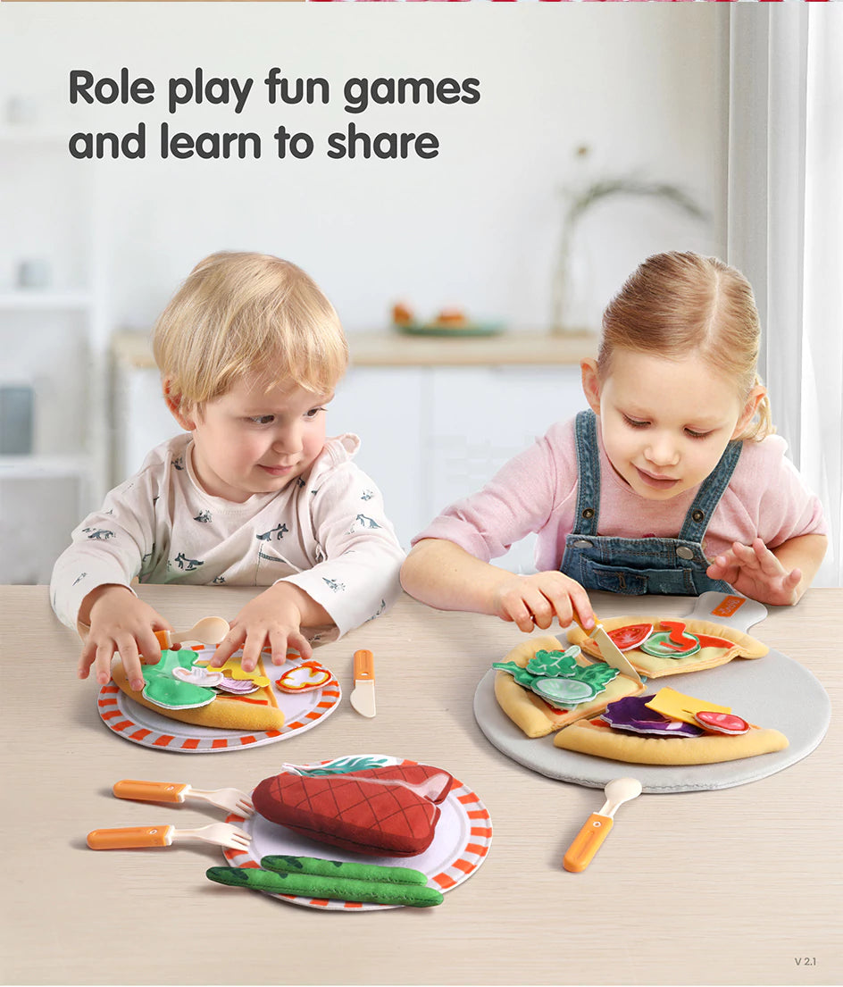 Pizza toy for babies with safe and durable materials