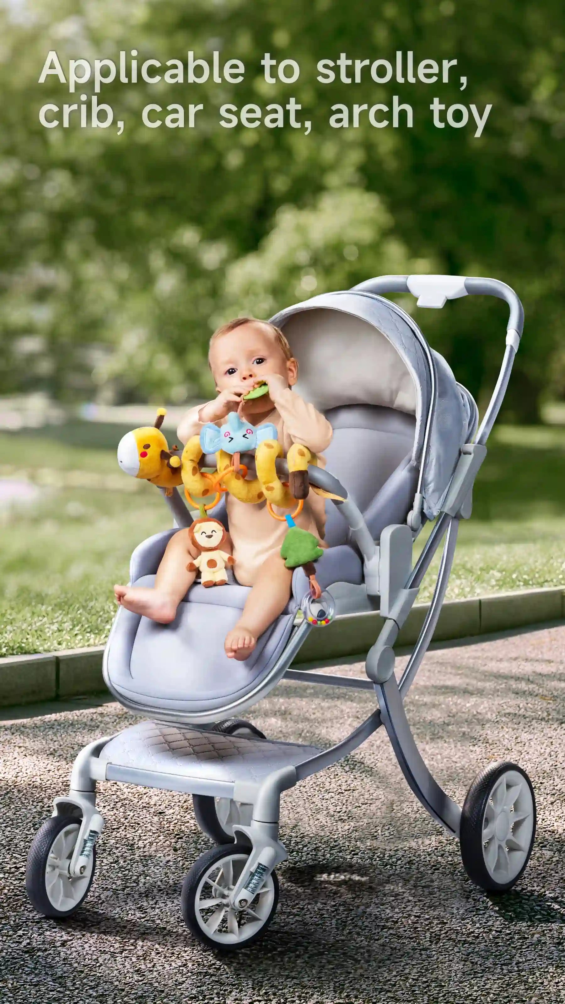 Removable hanging toys for infant stroller