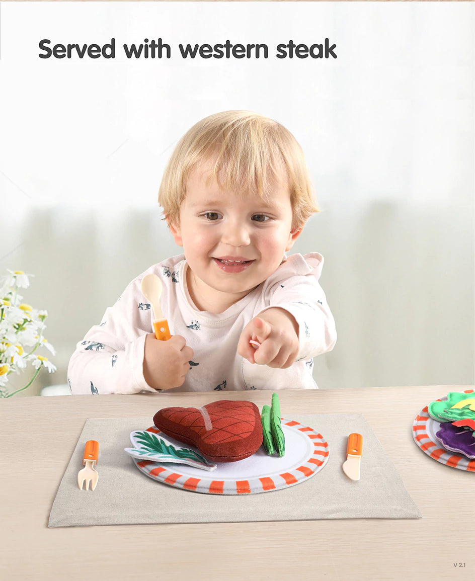 Soft food pretend play set for babies_ sensory development