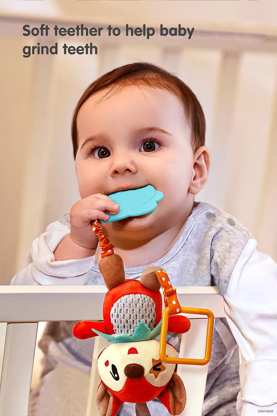 Soft teether to help babygrind teeth