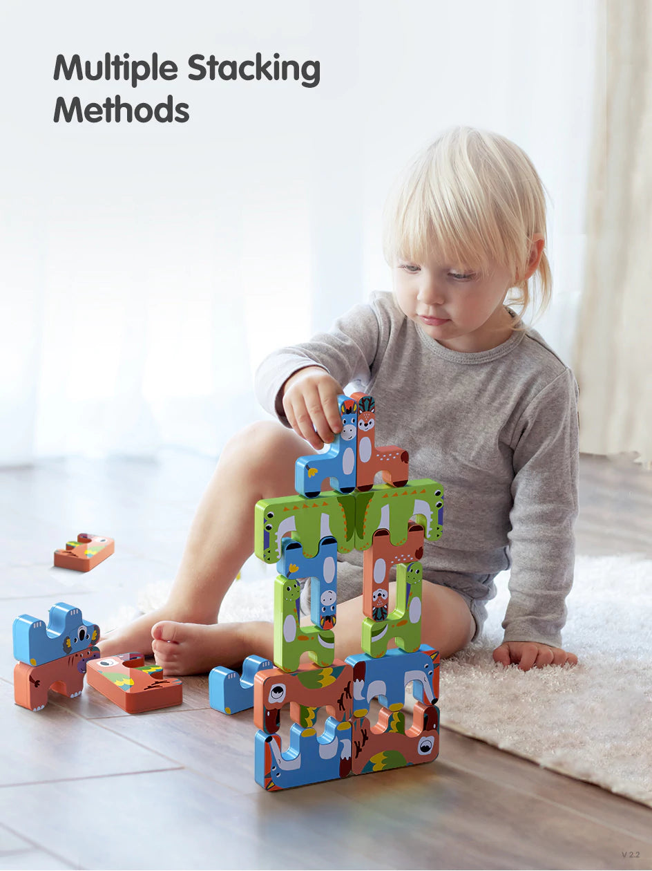 Stacking game toys for tactile and visual exploration