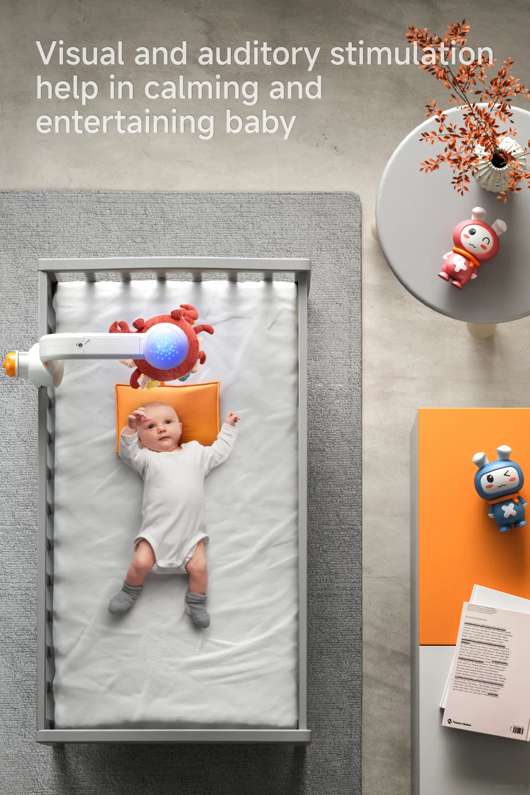 bluetooth crib toys with projection night light free moms hands