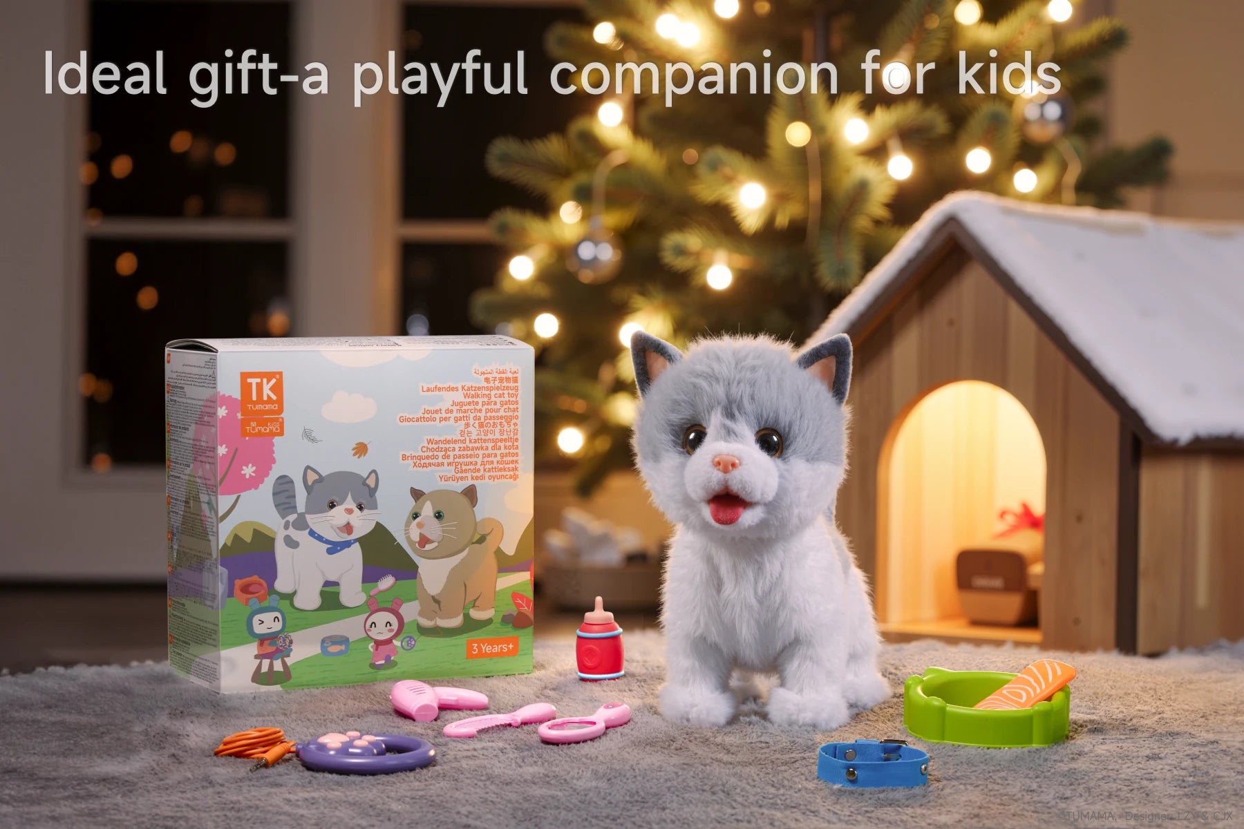 Interactive Walking Cat Toy set product display