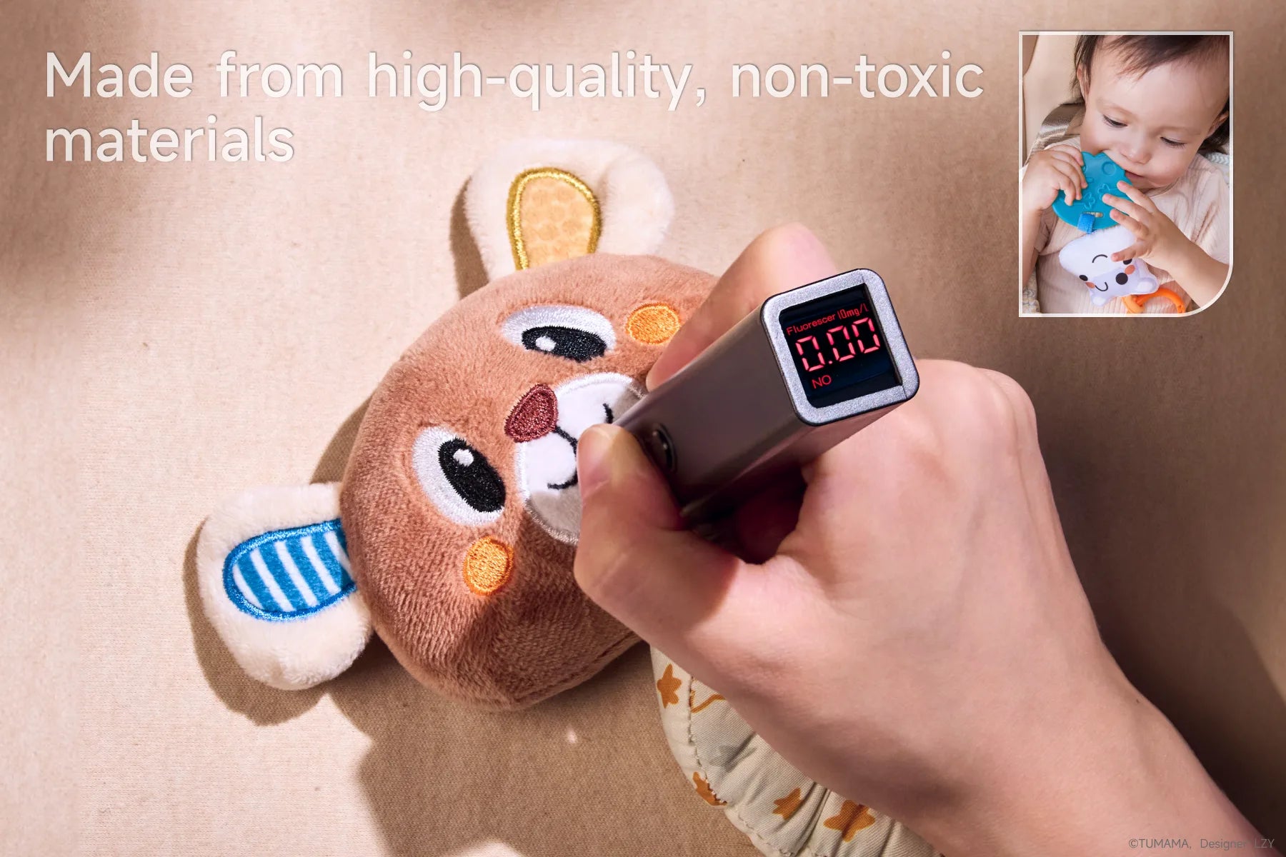 Safe and reliable, plush material does not contain fluorescent agent