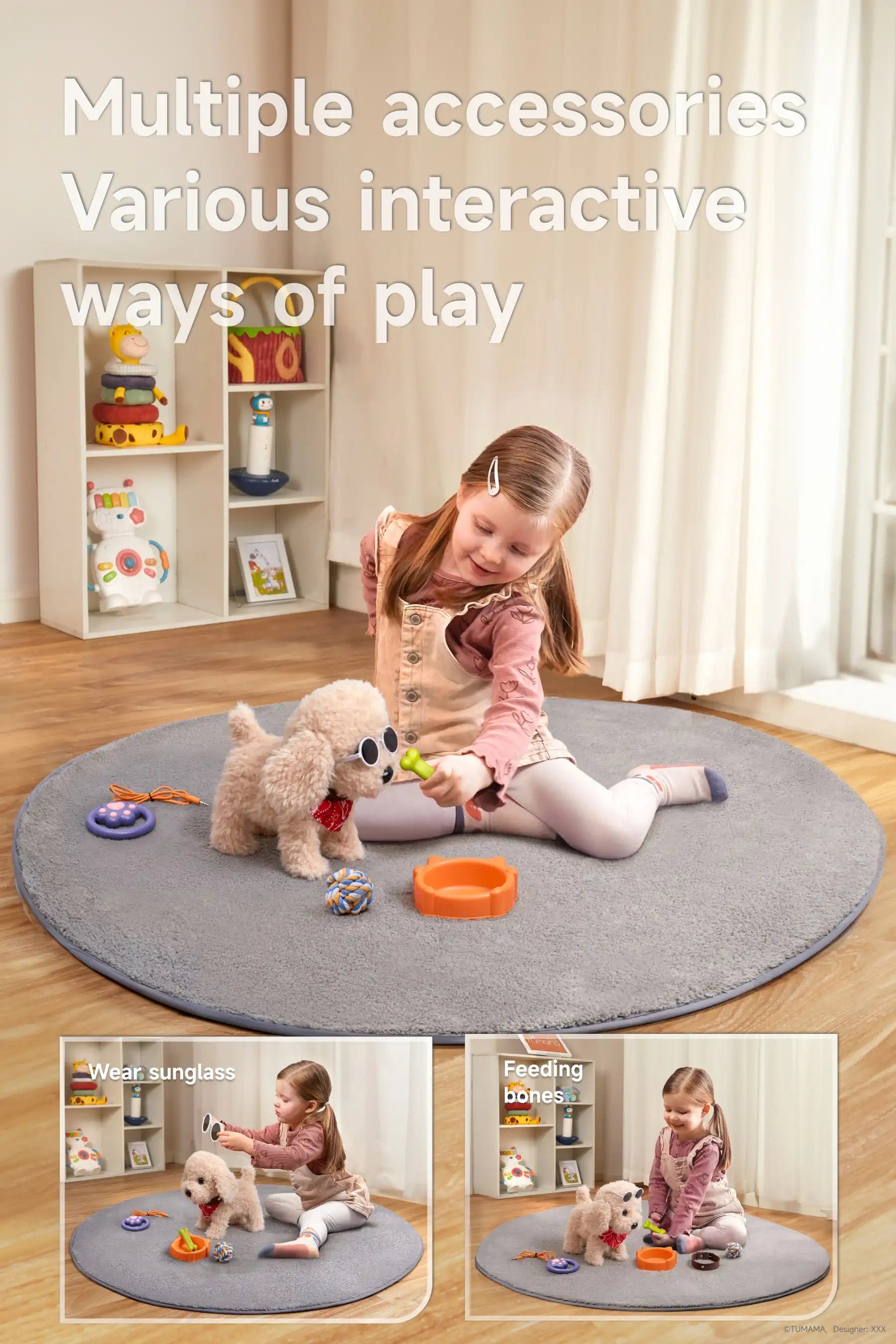 Toddler_s playtime with plush dog featuring voice control