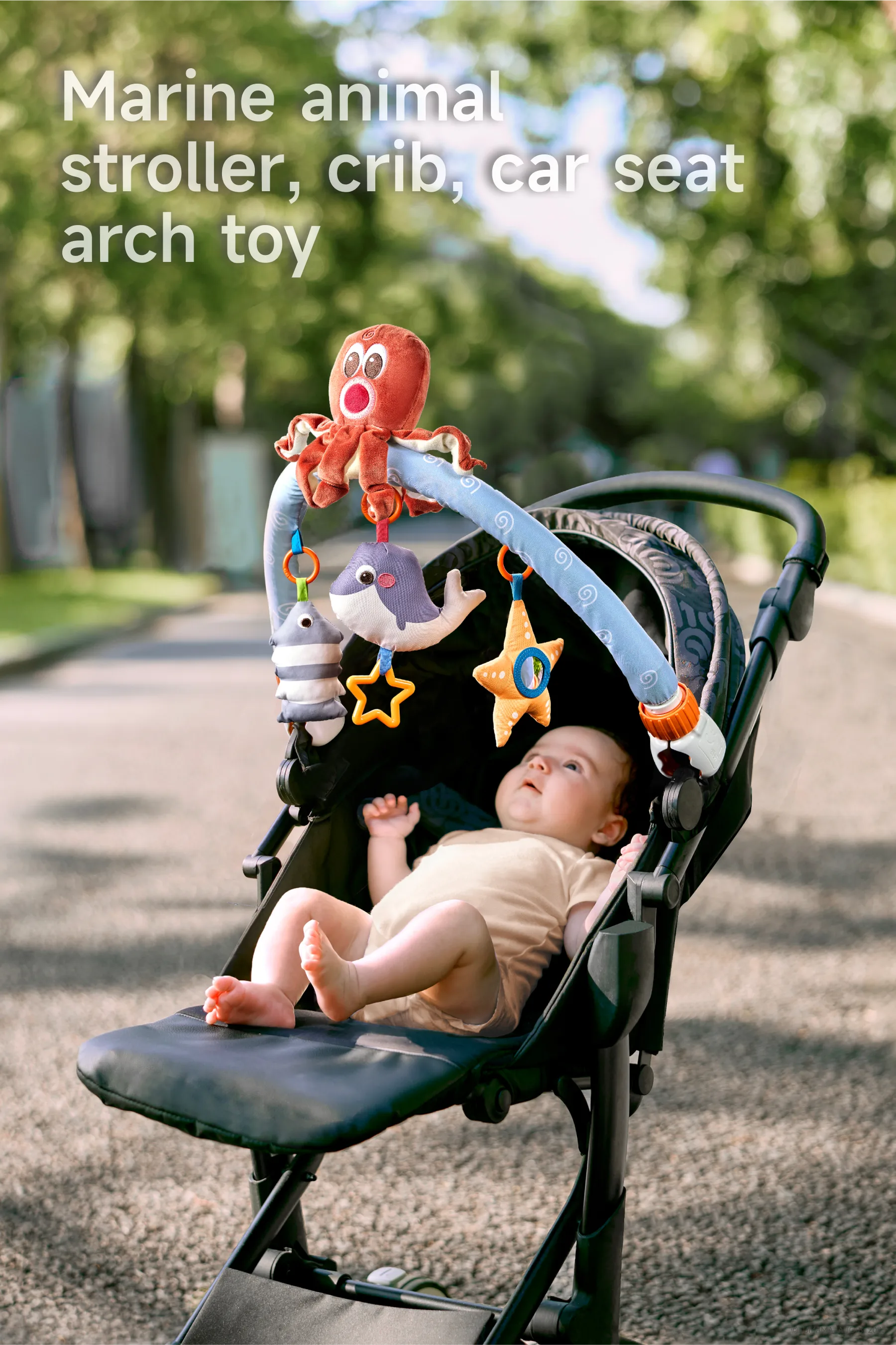 Travel play arch for car seat stroller crib entertainment