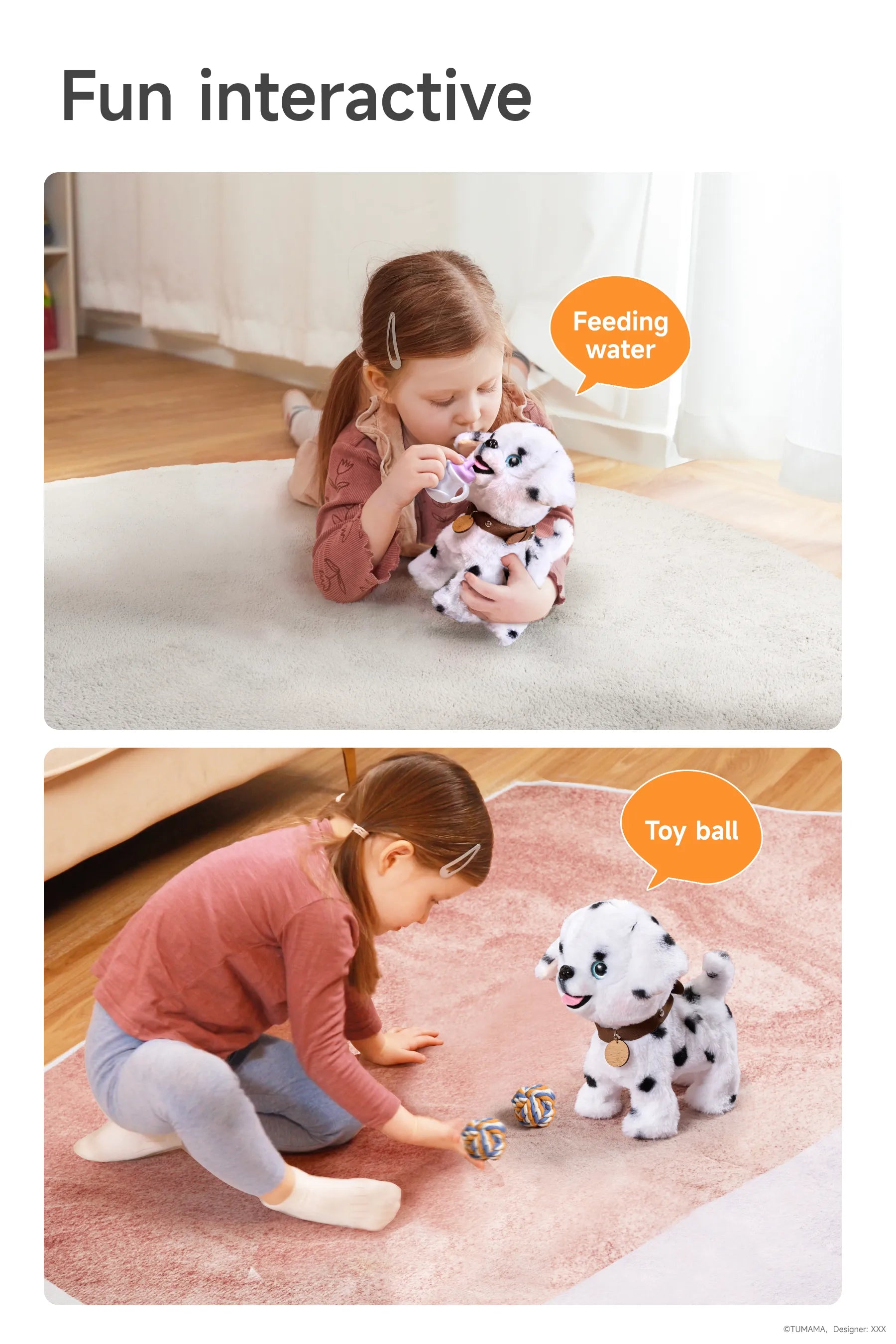 Walking barking toy dog with realistic features for kids